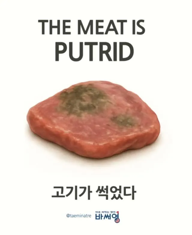 The meat is putrid(고기가 썩었다) 카드