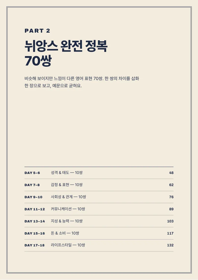 PART 2 · 뉘앙스 70쌍 (p.47)